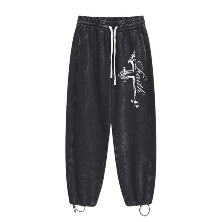 Christianartworkshop Walk By Faith Ornate Cross Washed Sweatpants - image 10