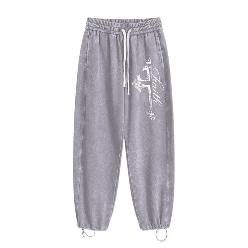 Christianartworkshop Walk By Faith Ornate Cross Washed Sweatpants - image 18