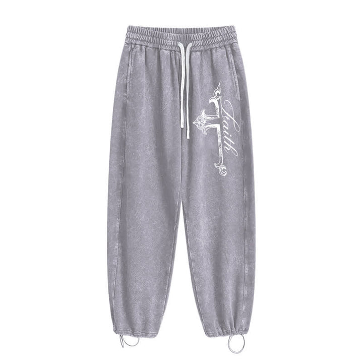 Christianartworkshop Walk By Faith Ornate Cross Washed Sweatpants - image 18