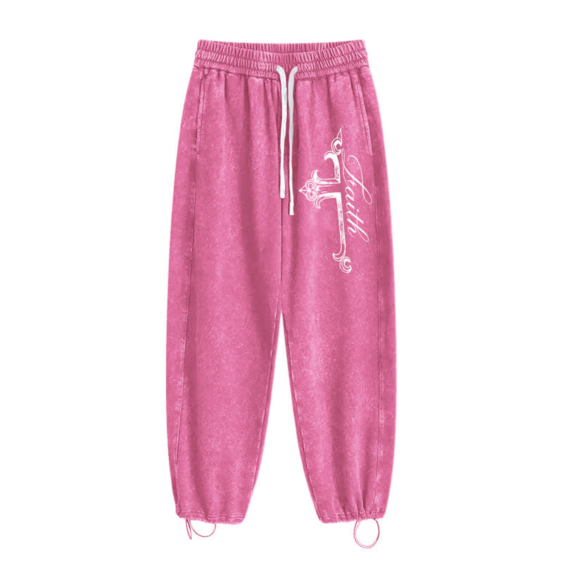 Christianartworkshop Walk By Faith Ornate Cross Washed Sweatpants - image 42