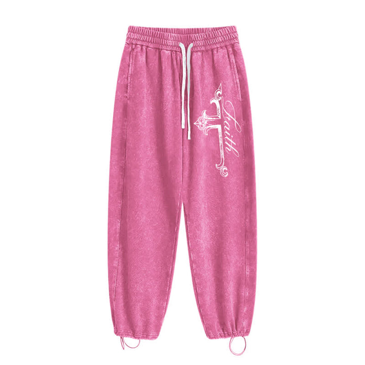 Christianartworkshop Walk By Faith Ornate Cross Washed Sweatpants - image 42