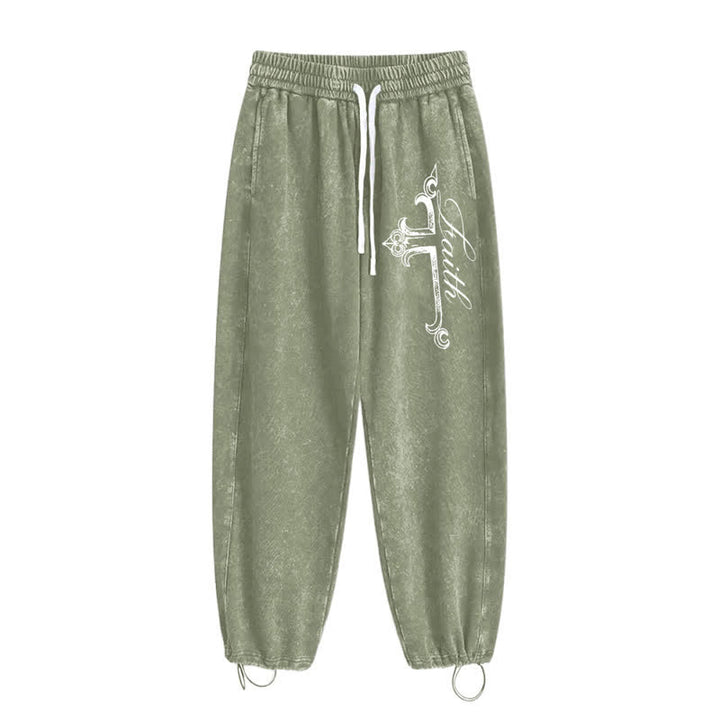Christianartworkshop Walk By Faith Ornate Cross Washed Sweatpants - image 26