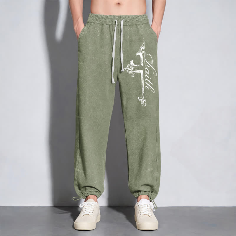 Christianartworkshop Walk By Faith Ornate Cross Washed Sweatpants - image 30