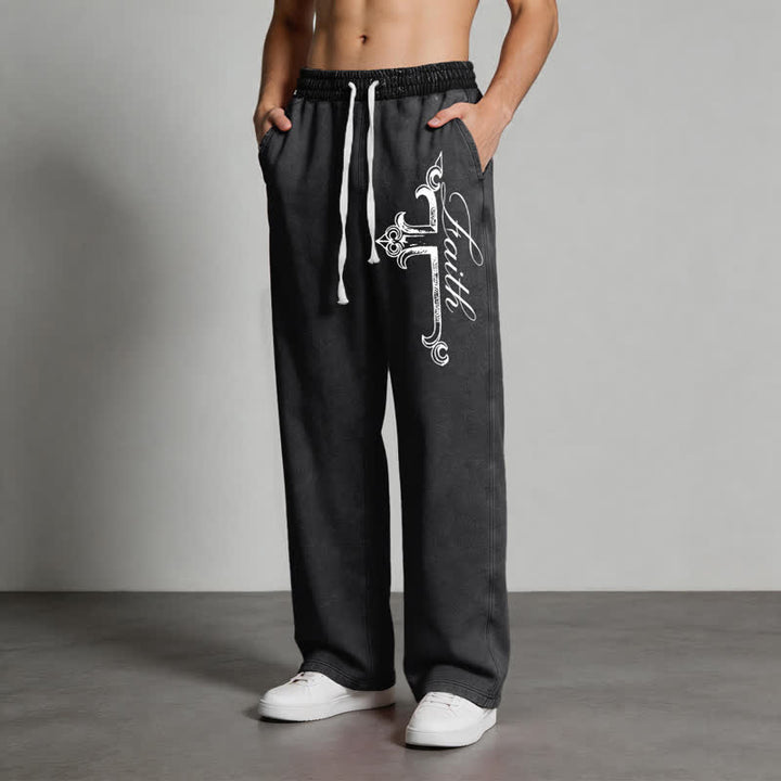 Christianartworkshop Walk By Faith Ornate Cross Washed Sweatpants - image 12