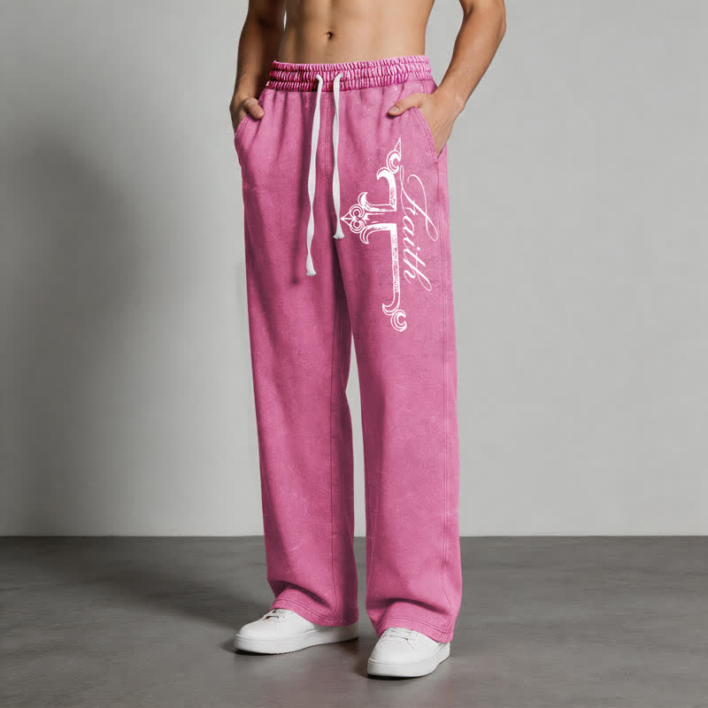 Christianartworkshop Walk By Faith Ornate Cross Washed Sweatpants - image 44
