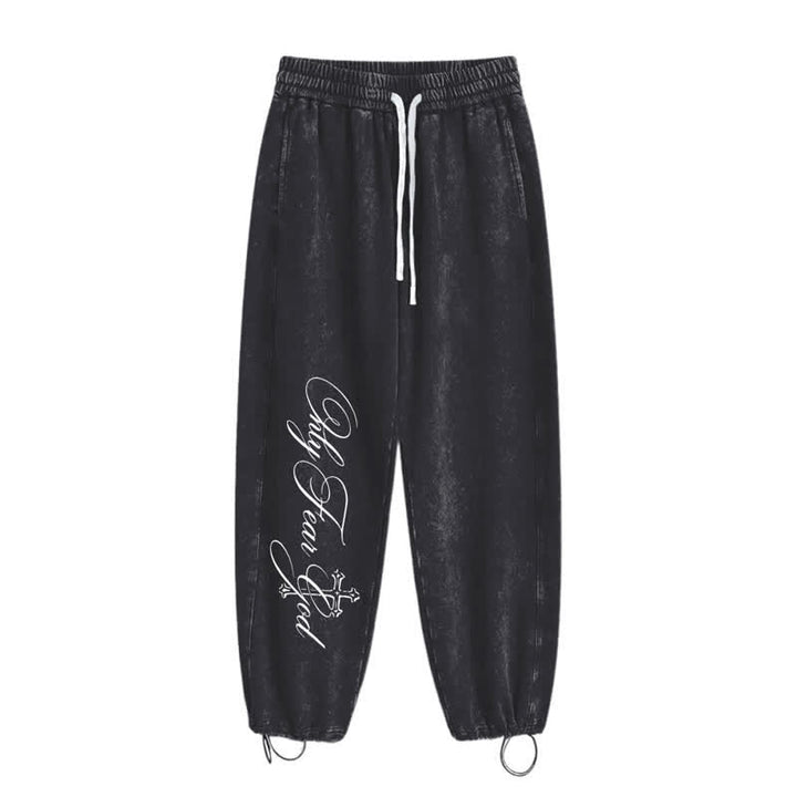 Christianartworkshop Walk By Faith Cross Script Washed Sweatpants - image 2