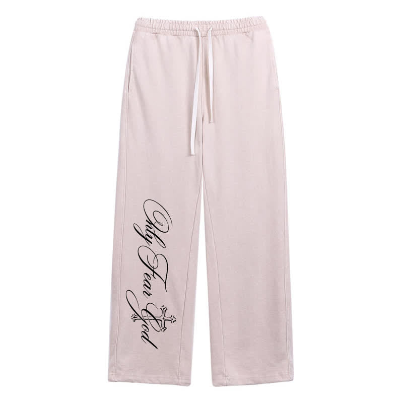 Christianartworkshop Walk By Faith Cross Script Washed Sweatpants - Beige - 2XL - image 8