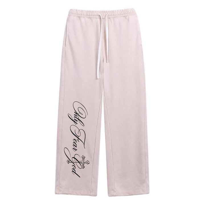Christianartworkshop Walk By Faith Cross Script Washed Sweatpants - Beige - 2XL - image 8