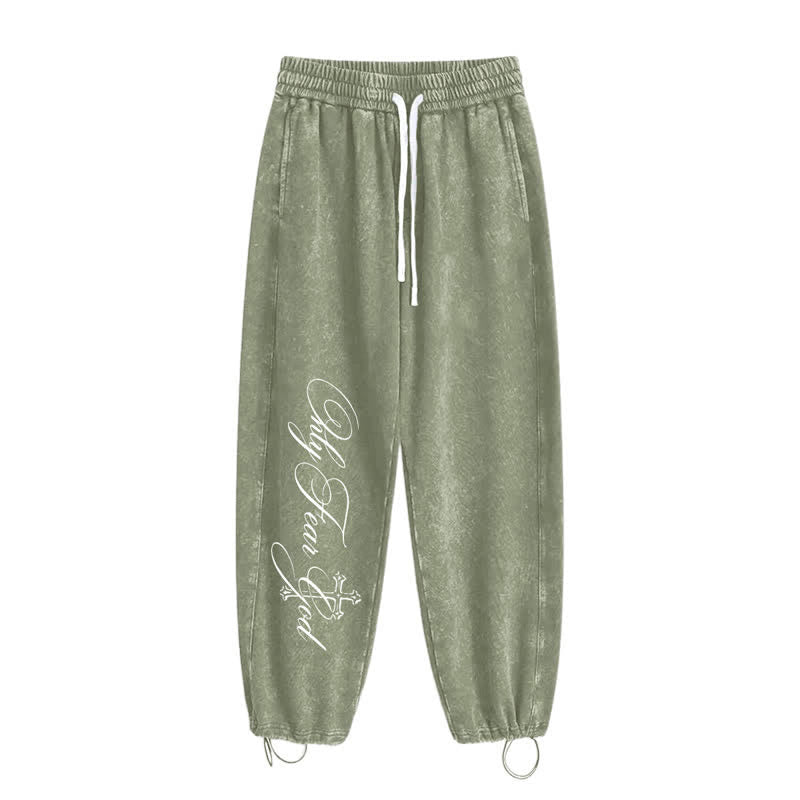 Christianartworkshop Walk By Faith Cross Script Washed Sweatpants - image 26