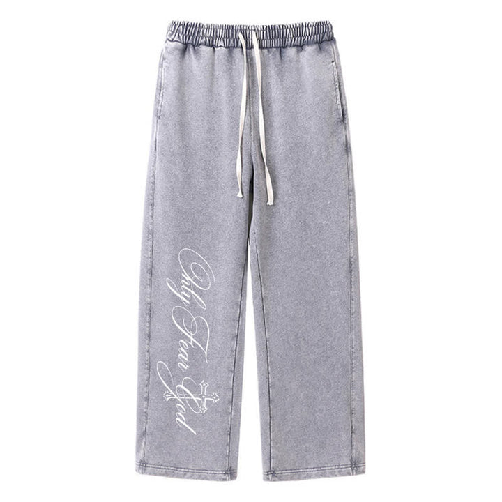 Christianartworkshop Walk By Faith Cross Script Washed Sweatpants - Gray - 2XL - image 16