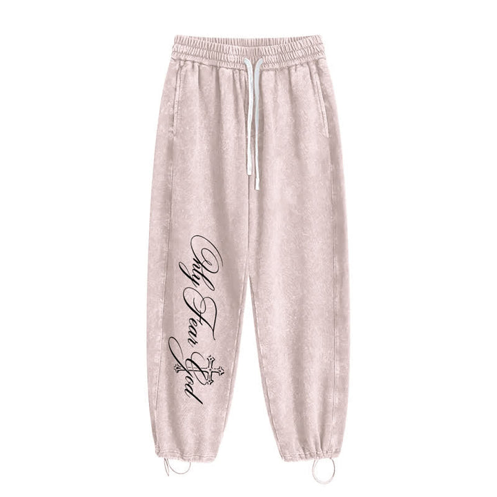 Christianartworkshop Walk By Faith Cross Script Washed Sweatpants - image 10