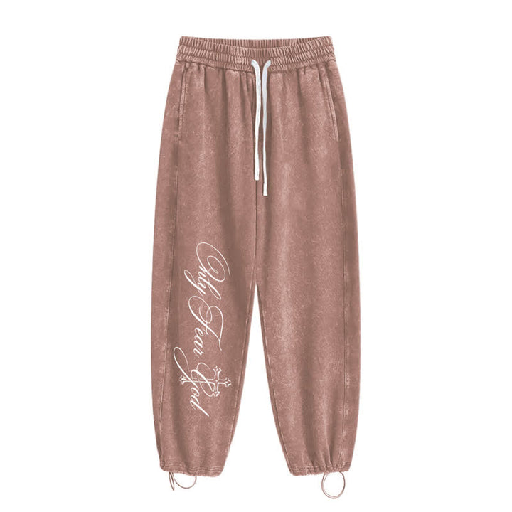 Christianartworkshop Walk By Faith Cross Script Washed Sweatpants - image 34