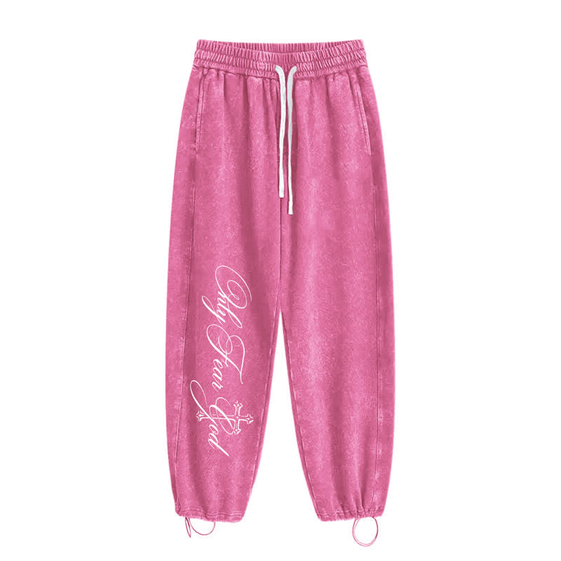 Christianartworkshop Walk By Faith Cross Script Washed Sweatpants - image 42