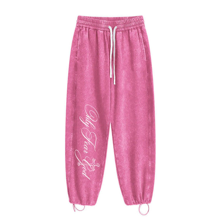 Christianartworkshop Walk By Faith Cross Script Washed Sweatpants - image 42
