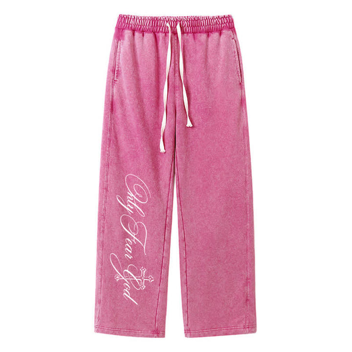 Christianartworkshop Walk By Faith Cross Script Washed Sweatpants - Pink - 2XL - image 40