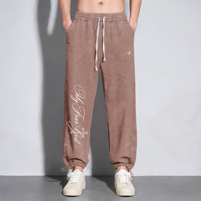 Christianartworkshop Walk By Faith Cross Script Washed Sweatpants - image 38
