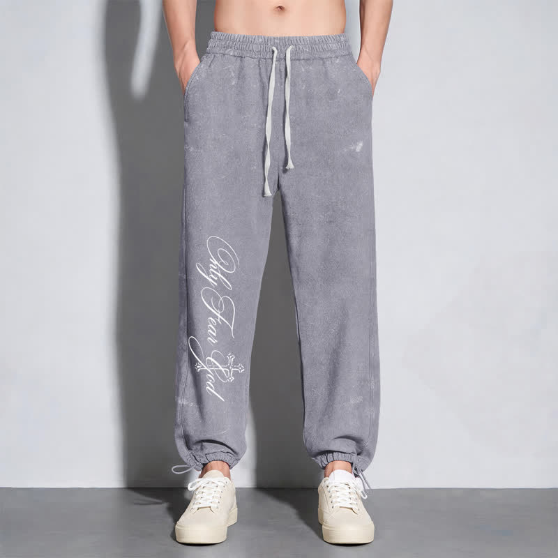 Christianartworkshop Walk By Faith Cross Script Washed Sweatpants - image 22