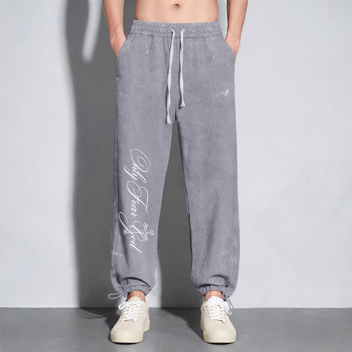 Christianartworkshop Walk By Faith Cross Script Washed Sweatpants - image 22