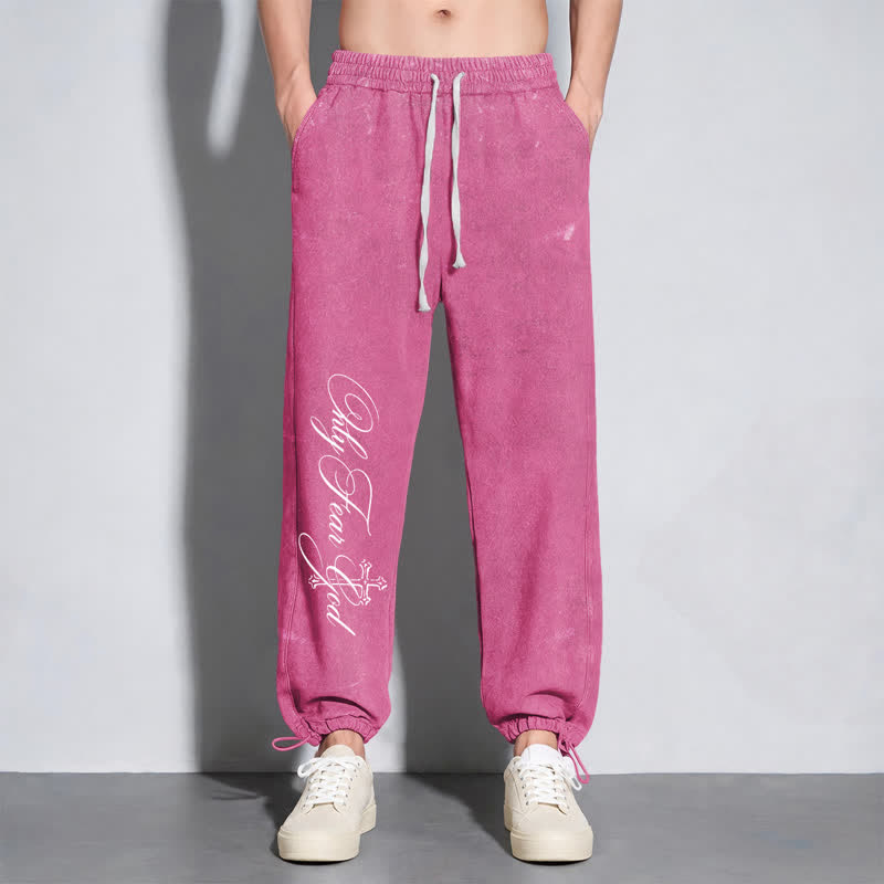 Christianartworkshop Walk By Faith Cross Script Washed Sweatpants - image 46