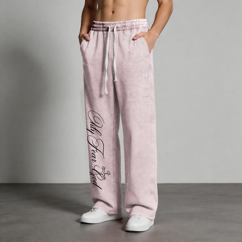 Christianartworkshop Walk By Faith Cross Script Washed Sweatpants - image 12