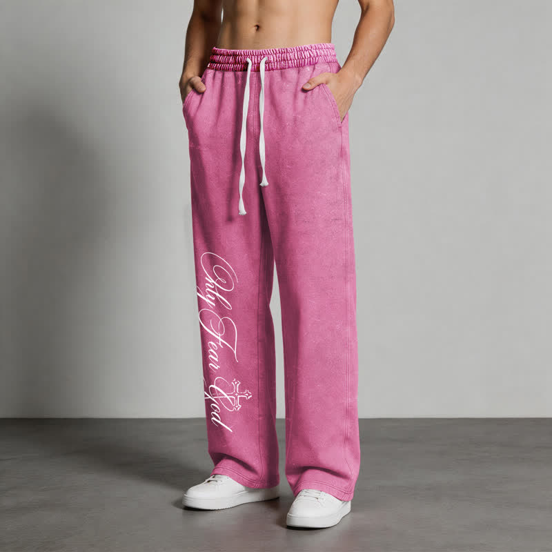 Christianartworkshop Walk By Faith Cross Script Washed Sweatpants - image 44