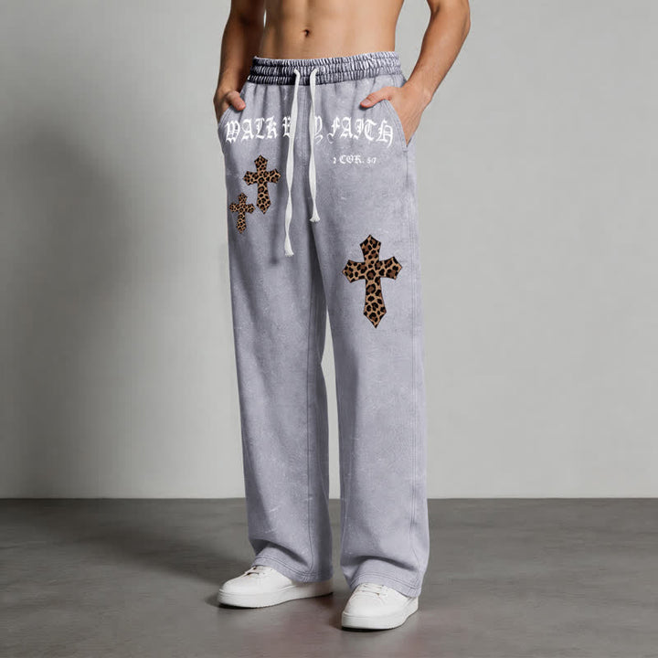 Christianartworkshop Walk By Faith Leopard Cross Blush Washed Sweatpants - image 20