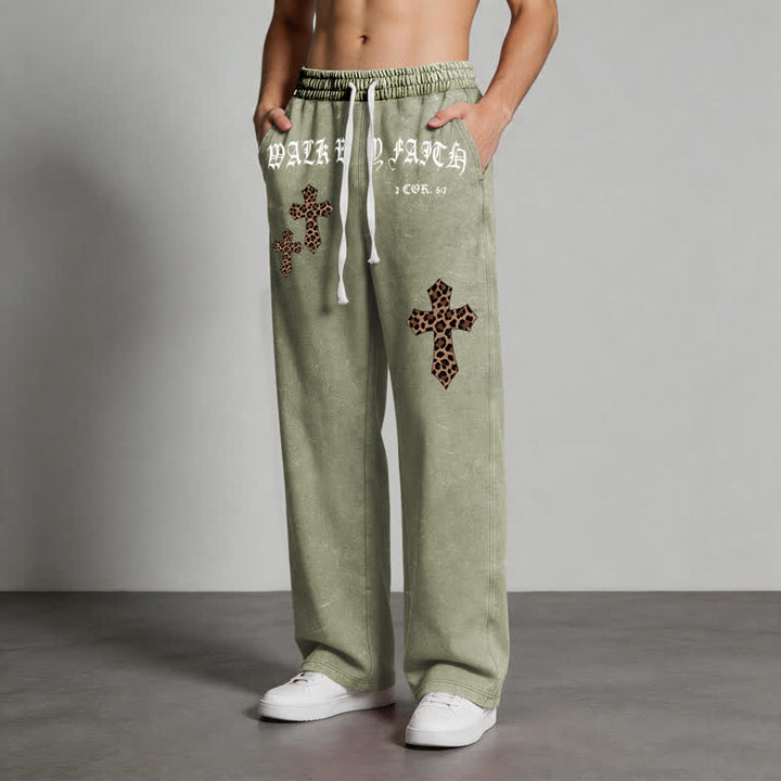 Christianartworkshop Walk By Faith Leopard Cross Blush Washed Sweatpants - image 28
