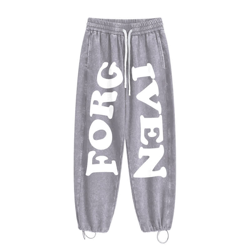 Christianartworkshop Forgiven Statement Wide Leg Washed Sweatpants - image 2