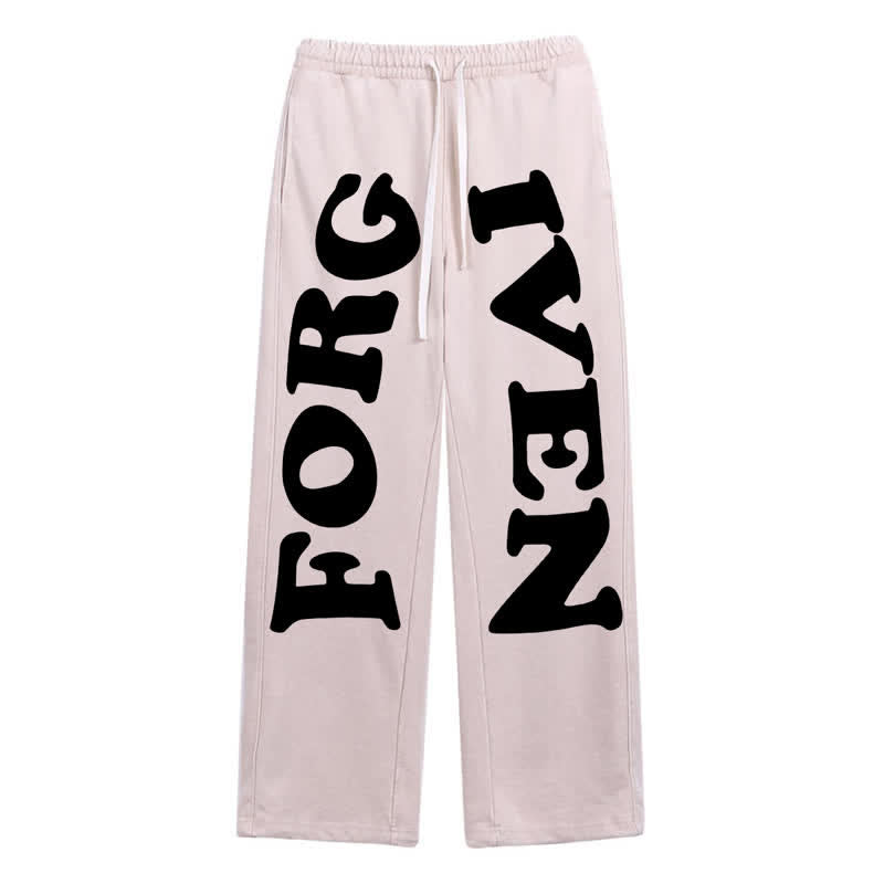 Christianartworkshop Forgiven Statement Wide Leg Washed Sweatpants - Beige - 2XL - image 24