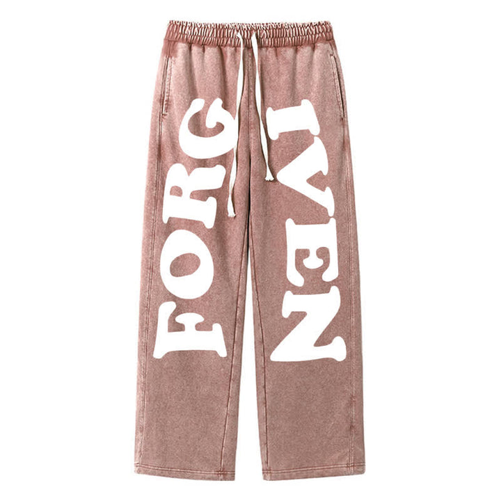 Christianartworkshop Forgiven Statement Wide Leg Washed Sweatpants - Brown - 2XL - image 32