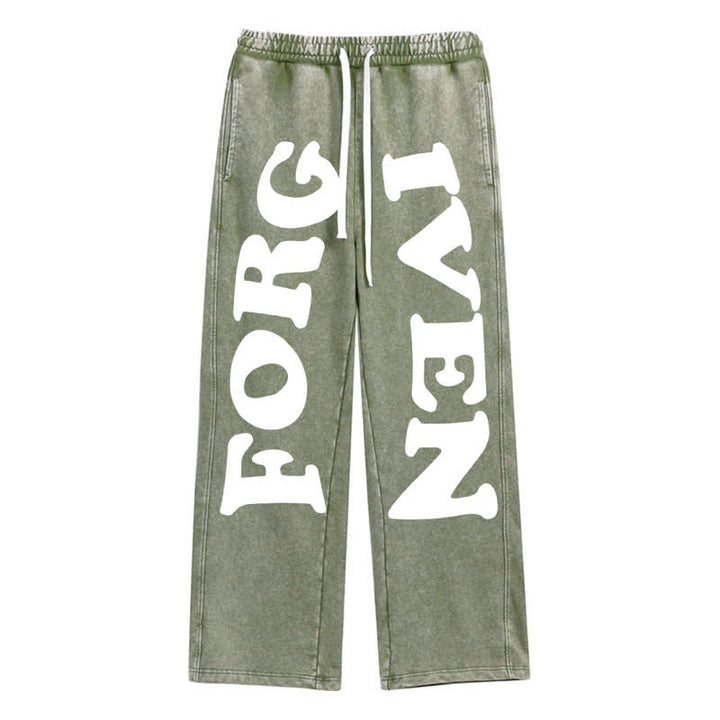 Christianartworkshop Forgiven Statement Wide Leg Washed Sweatpants - Green - 2XL - image 16