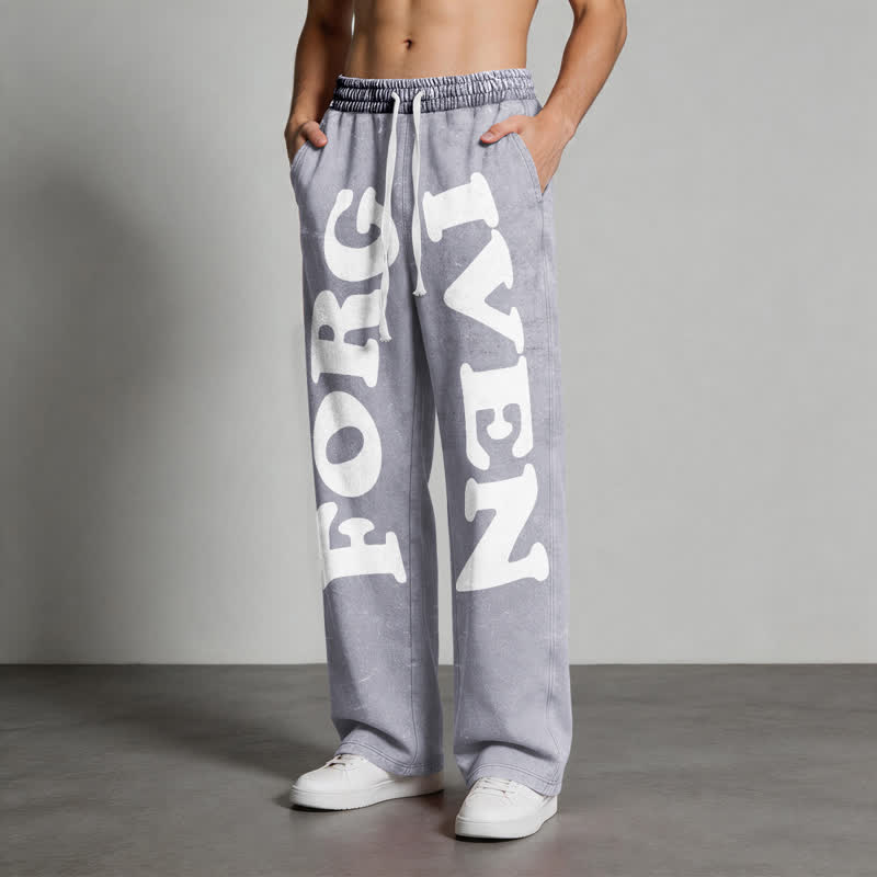 Christianartworkshop Forgiven Statement Wide Leg Washed Sweatpants - image 4