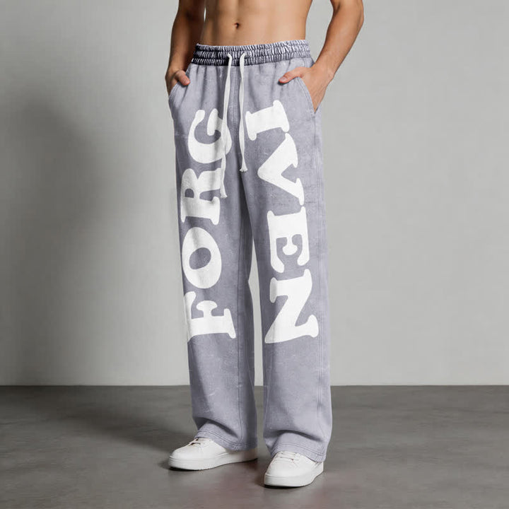 Christianartworkshop Forgiven Statement Wide Leg Washed Sweatpants - image 4