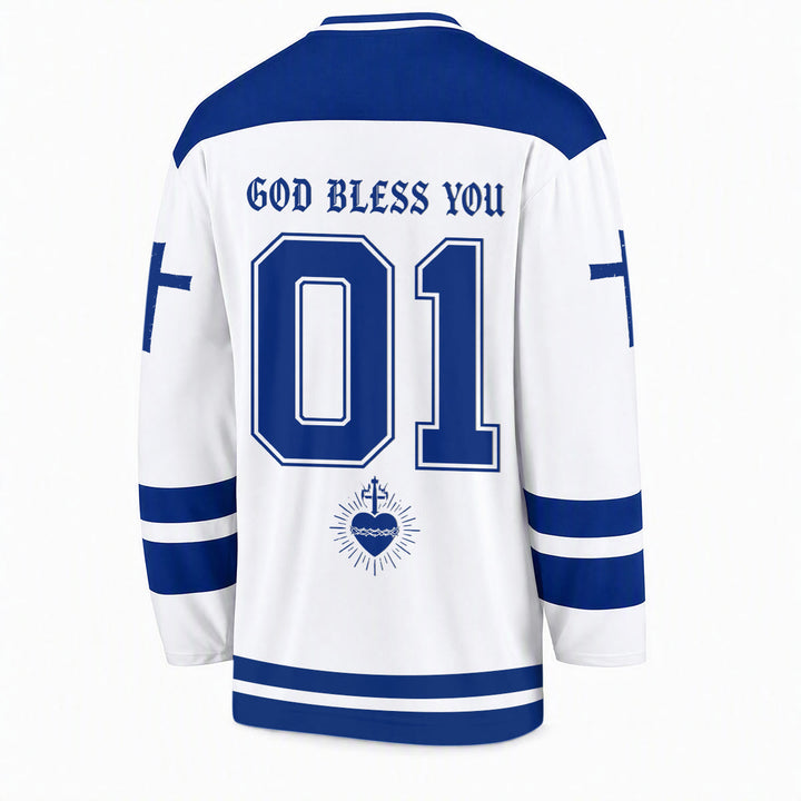 Christianartworkshop All Things Are Possible Jesus Icon Hockey Jersey - image 2