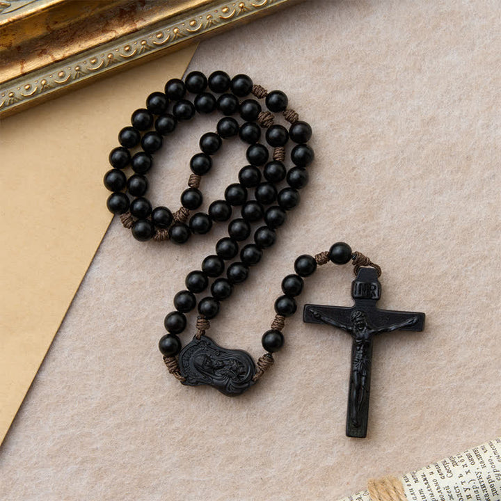 Christianartworkshop Natural Timber Prayer Rosary & Madonna and Child Motif: Token of Abiding Divine Warmth - image 27