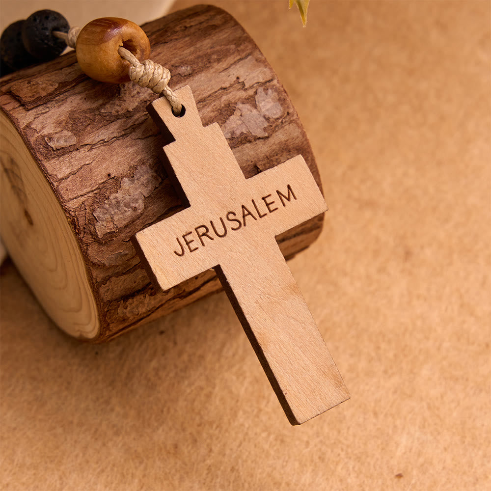 FREE Today: Natural Durable Volcanic Stone Rosary with St. Benedict Medal & Crucifix - image 3