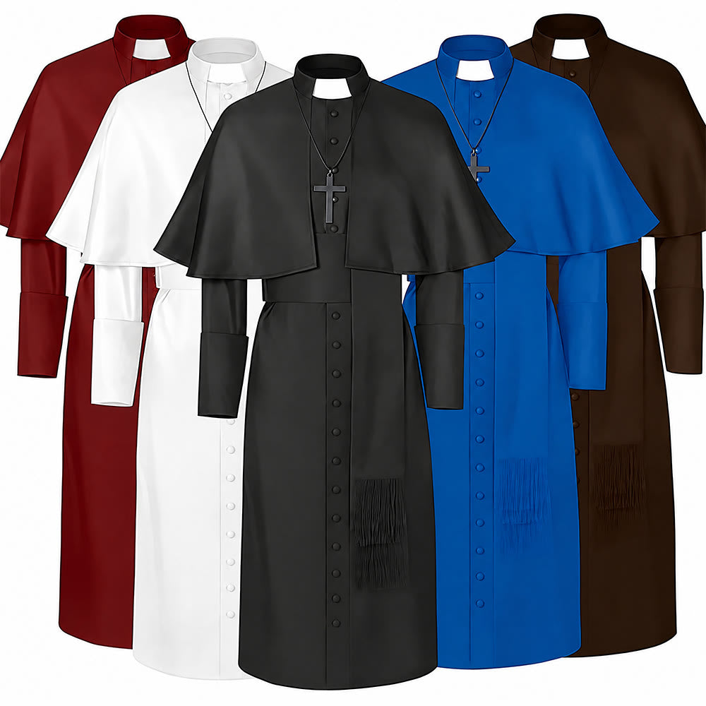 Christianartworkshop Multicolor Ceremonial Roman Soutane Cassock: Medieval Priest Aesthetics - image 1