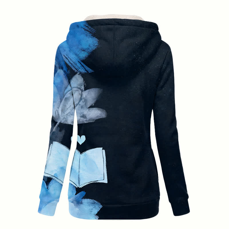 Christianartworkshop Floral Cross Sherpa Hooded Winter Comfort Coat - image 1