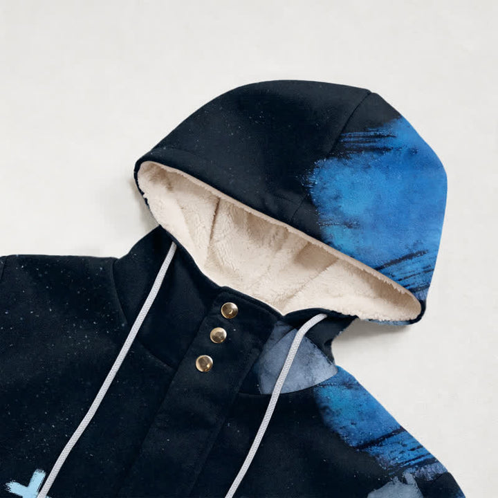 Christianartworkshop Floral Cross Sherpa Hooded Winter Comfort Coat - image 2