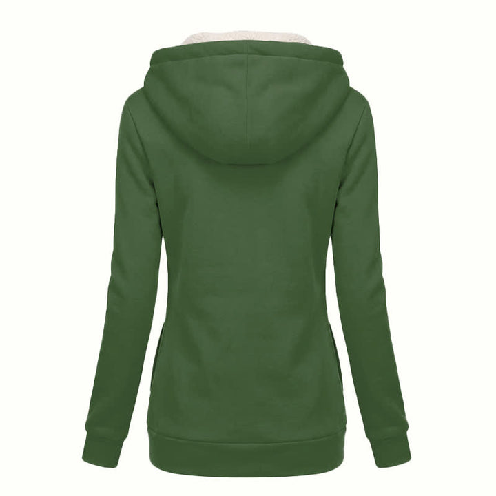 Christianartworkshop Olive Cross Bloom Sherpa Lined Hooded Winter Coat - image 1
