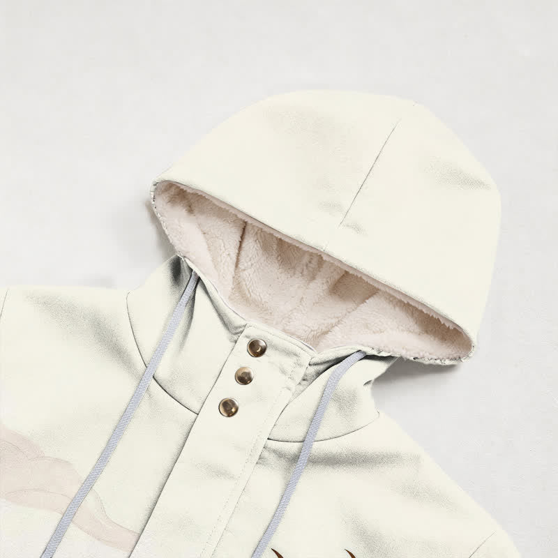 Christianartworkshop God Is In Control Sherpa Hooded Mountain Print Coat - image 2