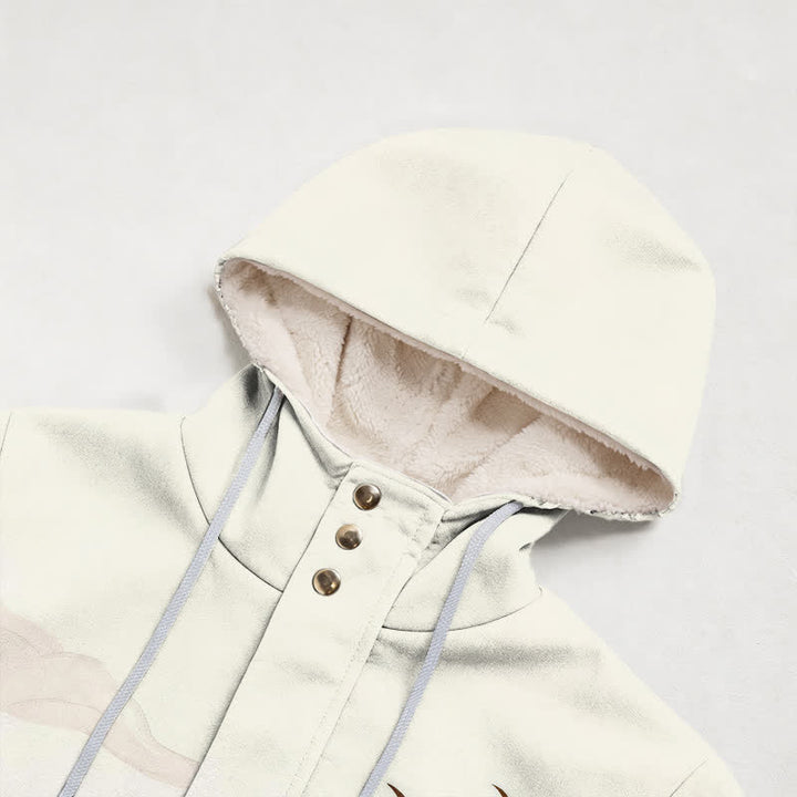 Christianartworkshop God Is In Control Sherpa Hooded Mountain Print Coat - image 2