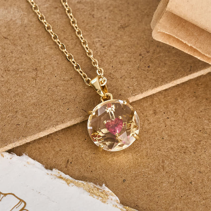 FREE Today: Sparkling Cased Sacred Heart Pendant: Beacon of Timeless Devotional Love - Round Shape & Rose Zircon - Golden - image 11