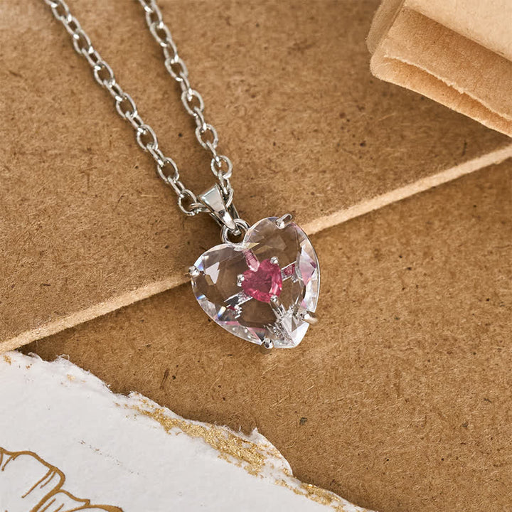 Christianartworkshop Sparkling Cased Sacred Heart Pendant: Beacon of Timeless Devotional Love - Heart Shape & Rose Zircon - Silver - image 5