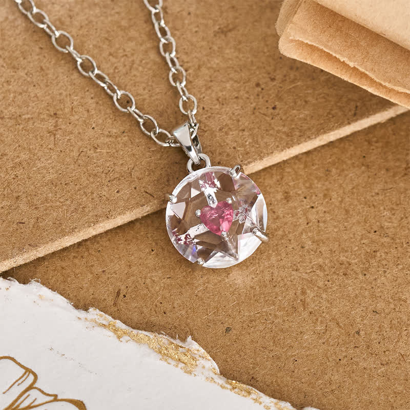 Christianartworkshop Sparkling Cased Sacred Heart Pendant: Beacon of Timeless Devotional Love - Round Shape & Rose Zircon - Silver - image 13
