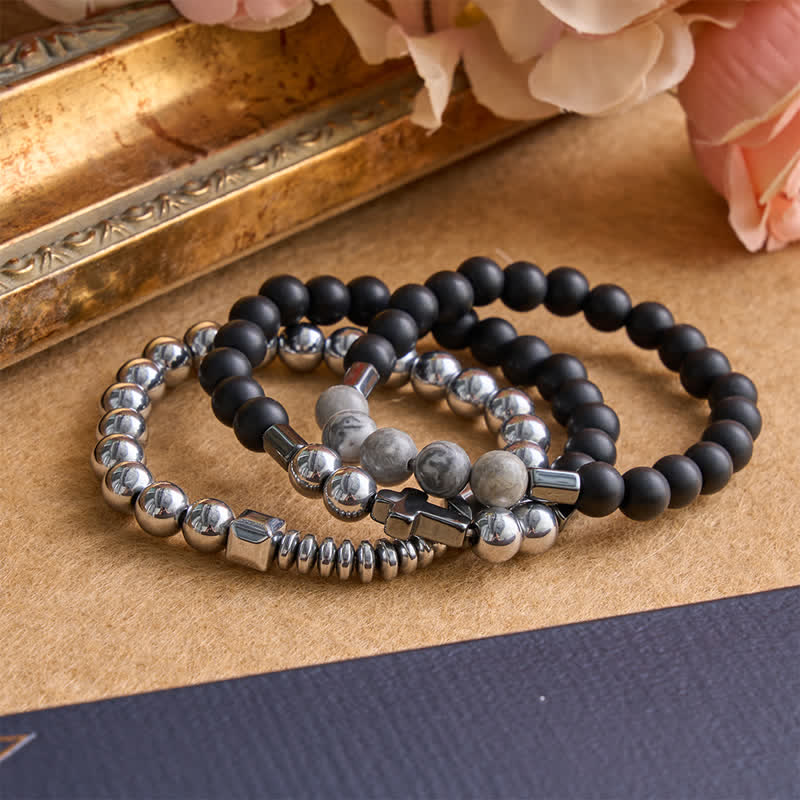 Christianartworkshop Layered Stone & Copper Cross Bracelet: Symbol of Gentle Divine Guardianship - image 6