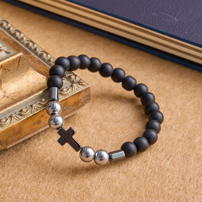 Christianartworkshop Layered Stone & Copper Cross Bracelet: Symbol of Gentle Divine Guardianship - image 9