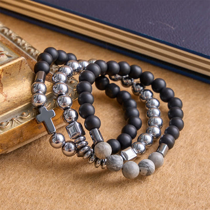 FREE Today: Layered Stone & Copper Cross Bracelet: Symbol of Gentle Divine Guardianship - image 3