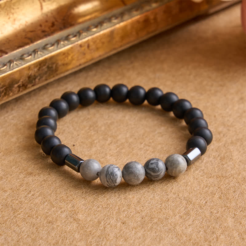 Christianartworkshop Layered Stone & Copper Cross Bracelet: Symbol of Gentle Divine Guardianship - image 7