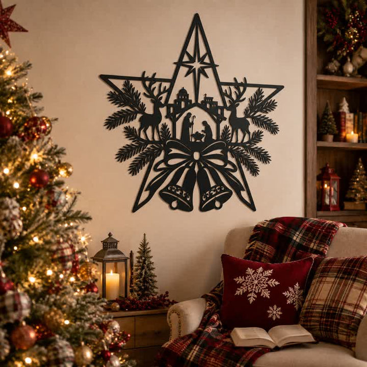 Christianartworkshop Rustic Nativity Scene Metal Wall Sign: Symbol of Timeless Sacred Promise - image 1